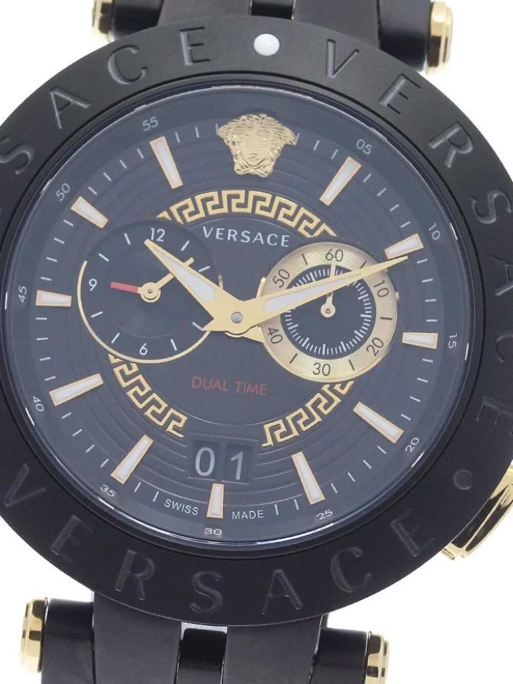 VERSACE V race VEBV00619 Dual time Black / gold Dial Quartz Men's Watch_966176